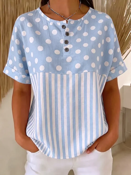 Vintage Striped Short Sleeve T-shirt