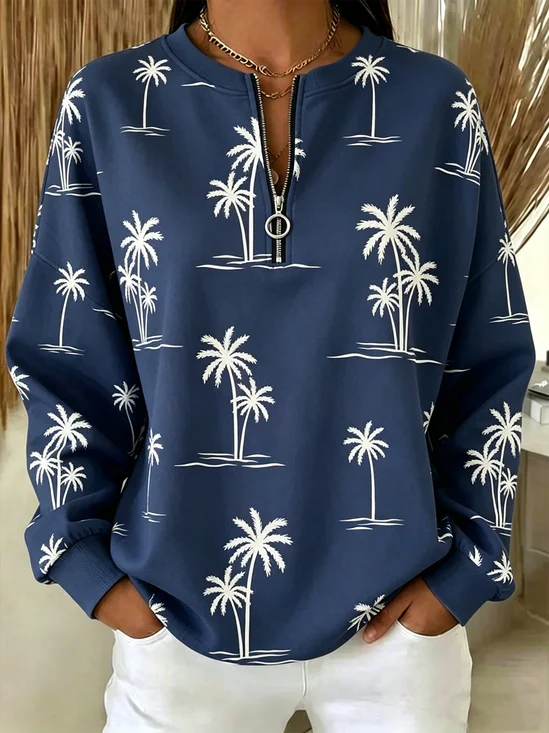 Vintage Crew Neck Coconut Tree Sweatshirt