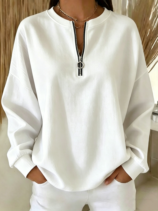 Vintage Crew Neck Plain Sweatshirt