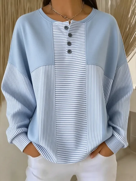 Casual Striped Sweatshirt
