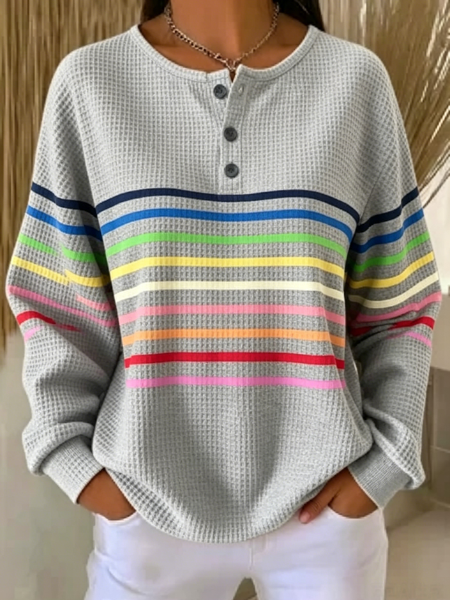Casual Striped Sweatshirt