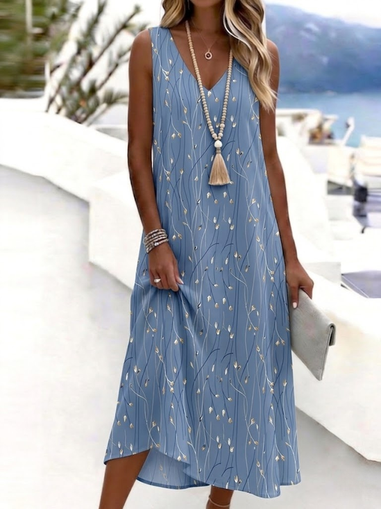 Women
                      Floral Summer Dress V Neck Sleeveless Tank A-Line
                      Dress