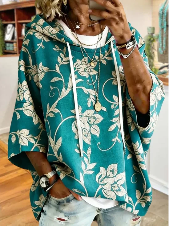 Casual Hoodie Floral Hoodie Printing