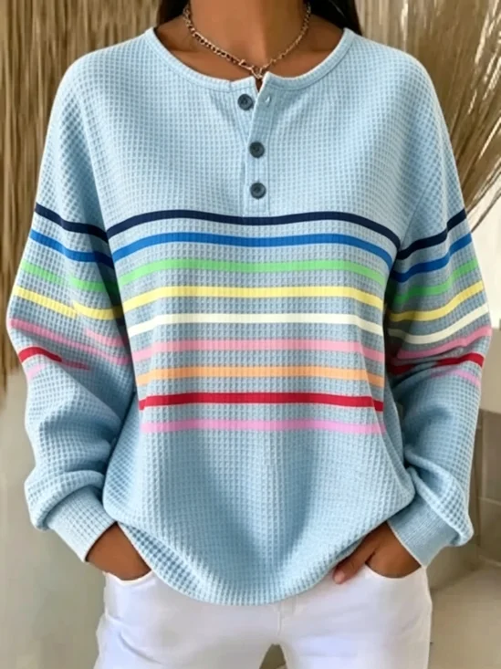 Casual Striped Sweatshirt