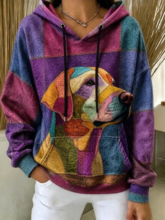 Vintage Hoodie Color Block Hoodie