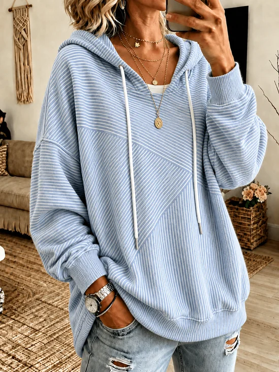 Casual Hoodie Striped Hoodie