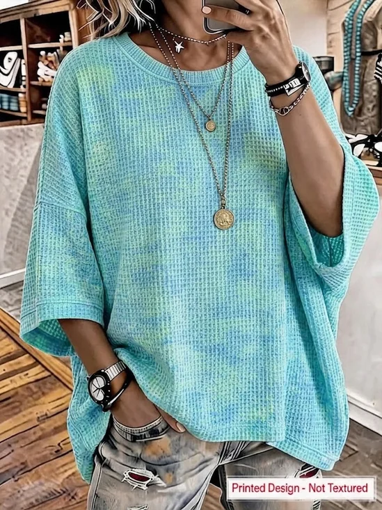 Casual Ombre Crew Neck Half Sleeve T-shirt