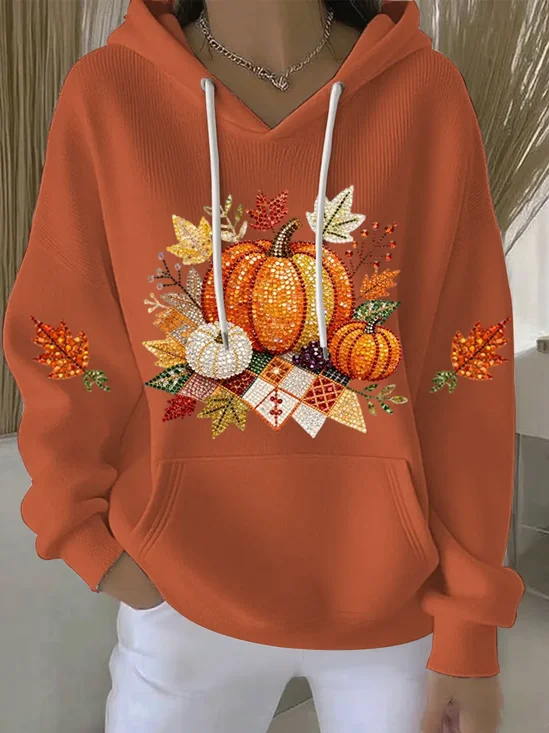 Casual Floral Hoodie Long Sleeve Hoodie