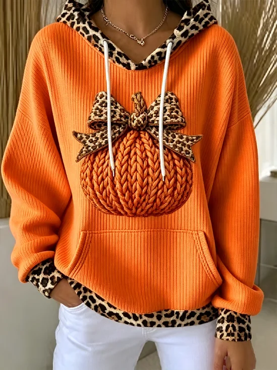 Casual Leopard Hoodie Long Sleeve Hoodie