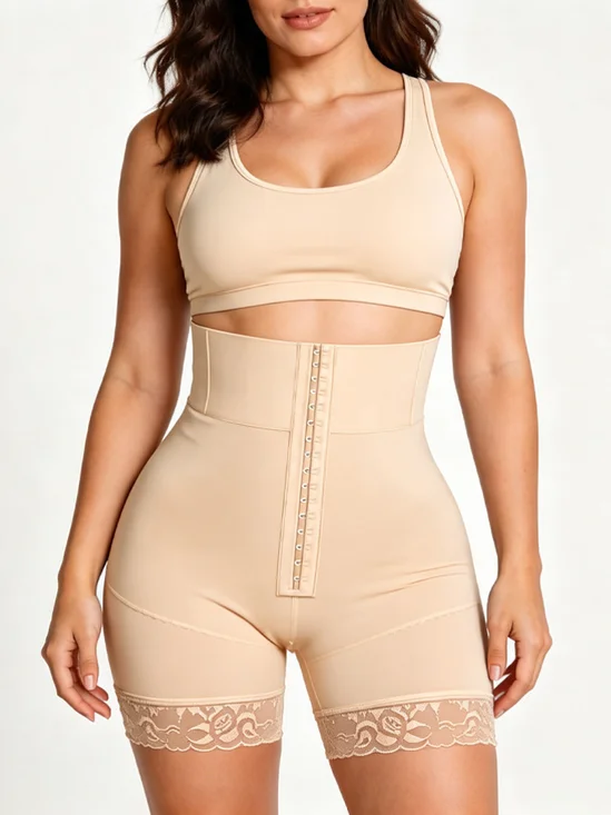 The Ultimate Tummy Control Butt Lifting Body Shaper High-Waist Lace Trim Shapewear