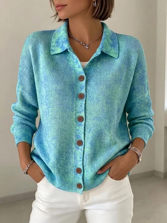 Women Abstract Long Sleeve Comfy Casual Cardigan