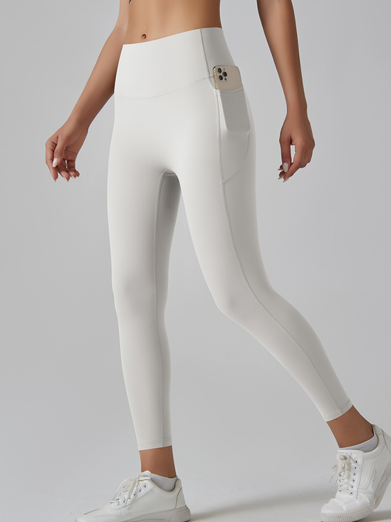 Women's High Waisted Yoga Pants with Side Pockets Tummy Control Workout Leggings for Running & Gym