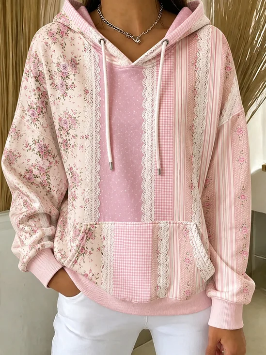 Vintage Geometric Hoodie Long Sleeve Hoodie