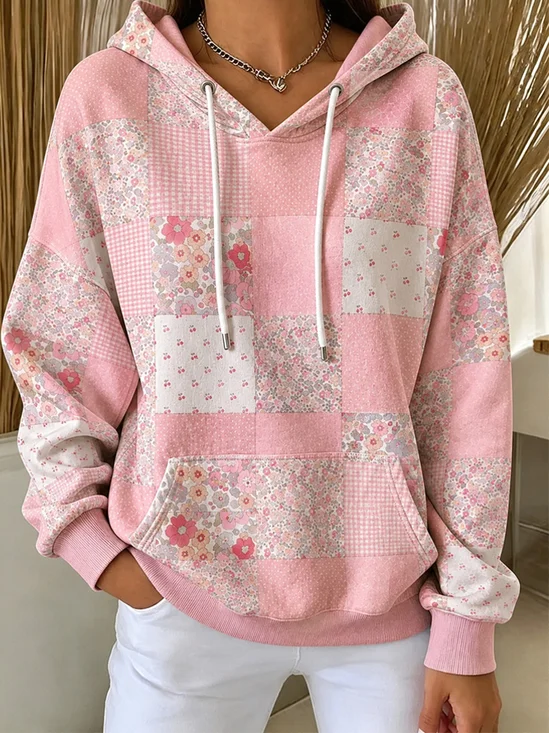 Vintage Geometric Hoodie Long Sleeve Hoodie