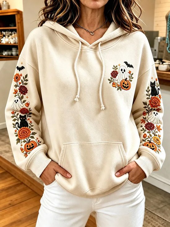 Vintage Floral Hoodie Long Sleeve Hoodie