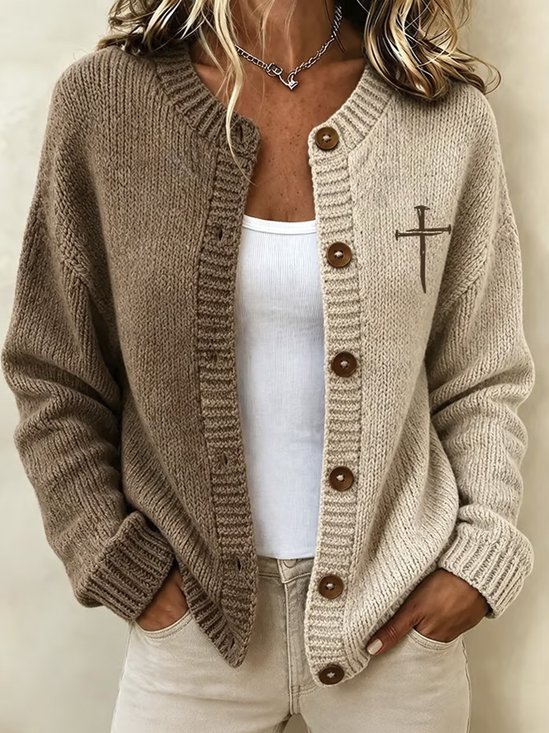 Women Color Block Long Sleeve Comfy Casual Cardigan