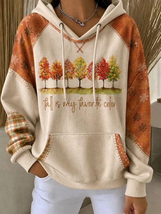 Casual Plaid Hoodie Long Sleeve Hoodie