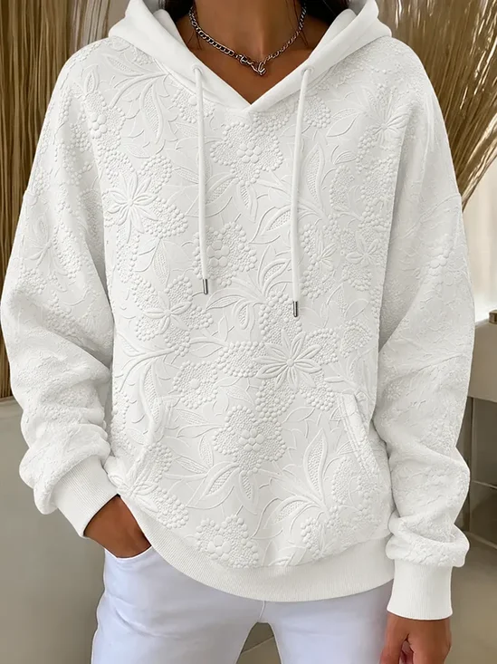 Casual Floral Hoodie Long Sleeve Hoodie