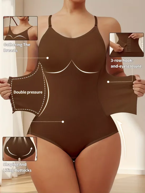 Women's Double Pressure Tummy Control Bodysuit Shapewear