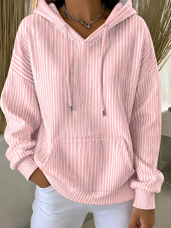 Casual Striped Hoodie Long Sleeve Hoodie