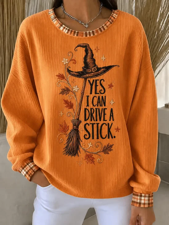 Casual Text Letters Crew Neck Long Sleeve Sweatshirt