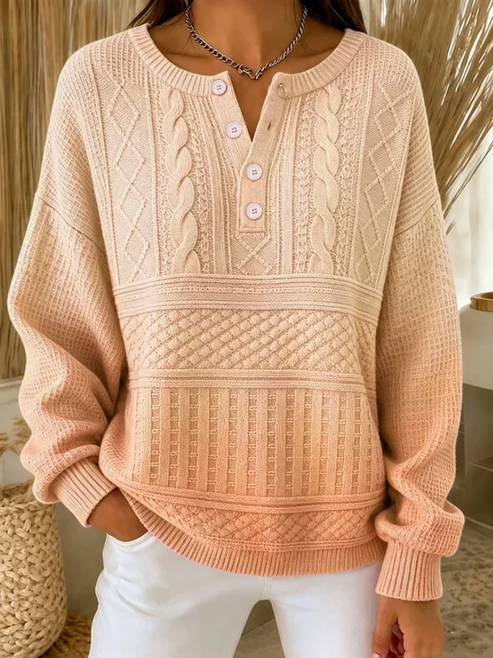 Casual Ombre Crew Neck Long Sleeve Sweatshirt