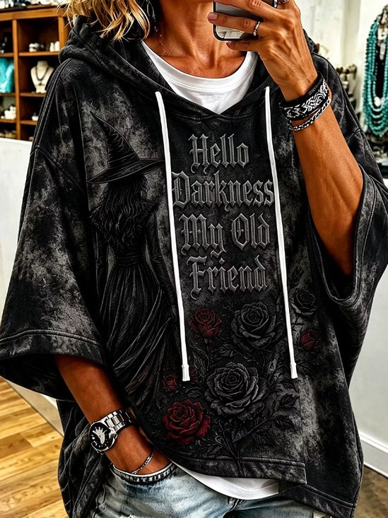 Casual Halloween Hoodie Half Sleeve Hoodie