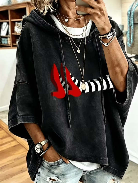 Casual Halloween Hoodie Half Sleeve Hoodie