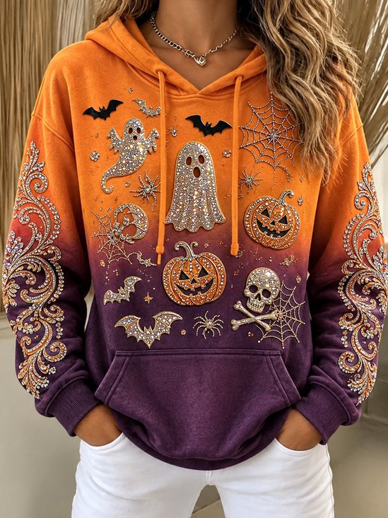Vintage Color Block Hoodie Long Sleeve Hoodie