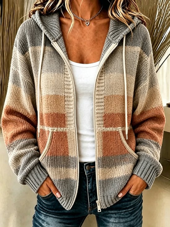 Casual Striped Hoodie Long Sleeve Hoodie