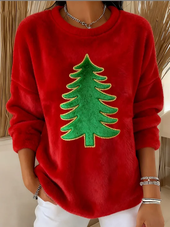 Vintage Christmas Crew Neck Long Sleeve Sweatshirt
