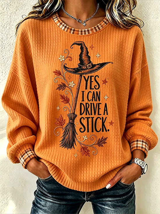 Casual Halloween Crew Neck Long Sleeve Sweatshirt