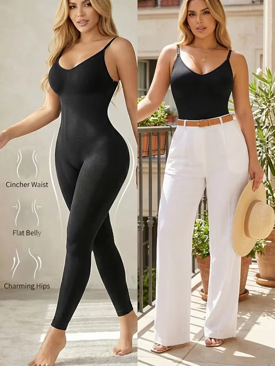 Women's Seamless Full Body Shapewear Jumpsuit 360° Sculpting Tummy Control Booty Lifting Catsuit