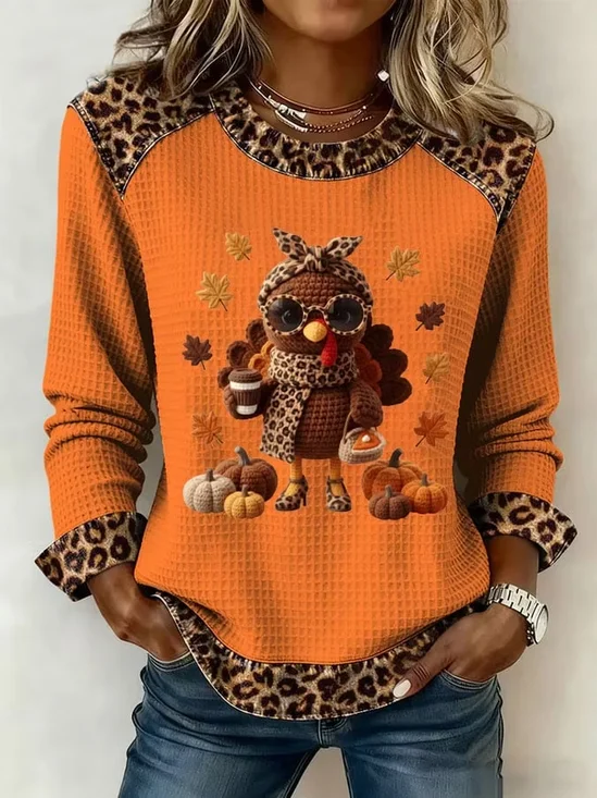 Casual Color Block Crew Neck Long Sleeve Sweatshirt