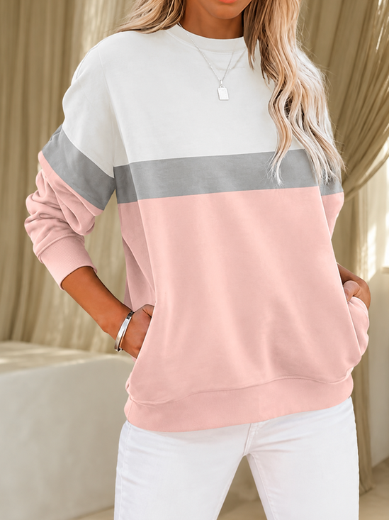 Casual Geometric Crew Neck Long Sleeve Sweatshirt