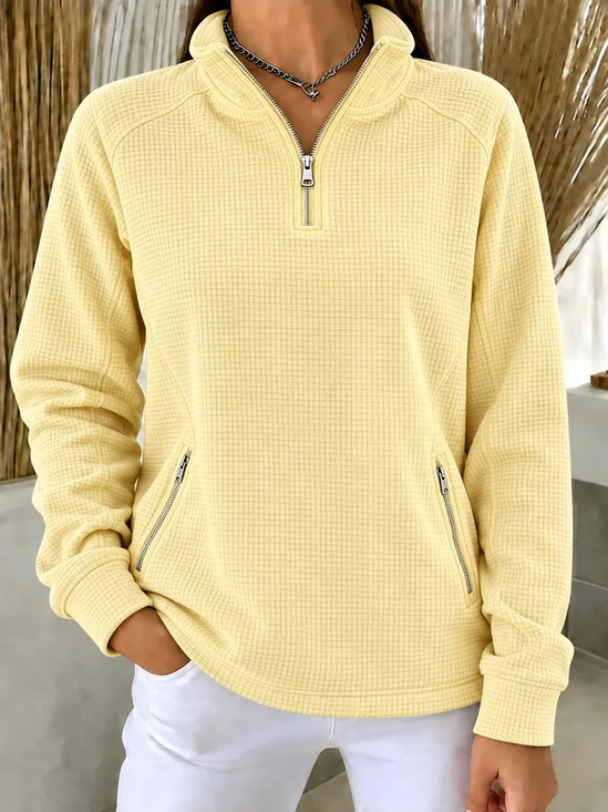 Casual Geometric Turtleneck Long Sleeve Sweatshirt