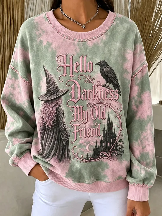 Casual Text Letters Crew Neck Long Sleeve Sweatshirt