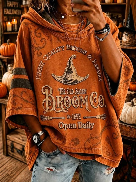 Casual Halloween Hoodie Half Sleeve Hoodie