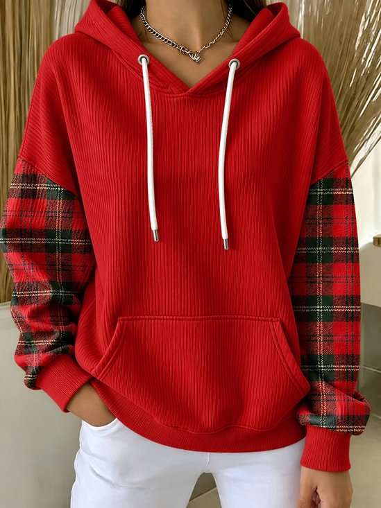 Vintage Plaid Hoodie Long Sleeve Hoodie