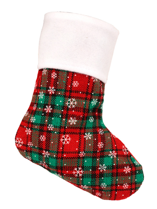 Christmas tree ornaments and hanging decorations—festive stockings and gift bags