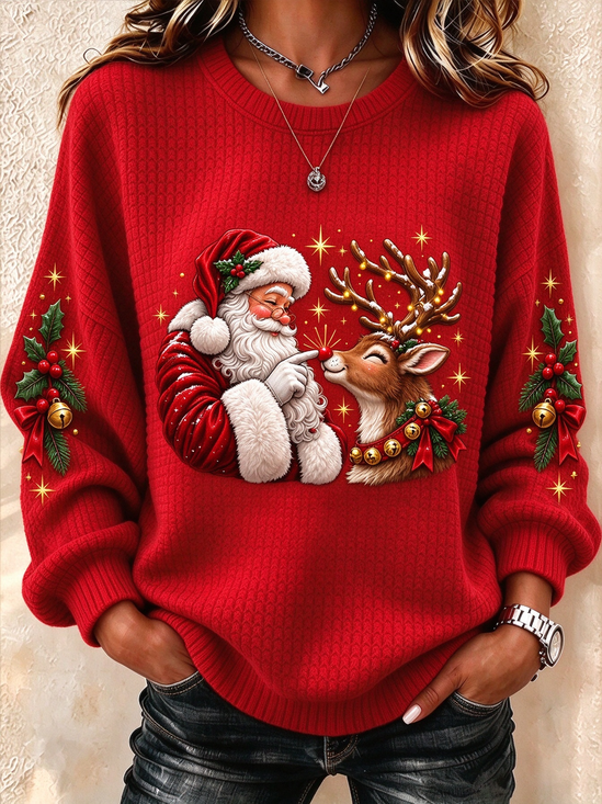 Casual Floral Crew Neck Long Sleeve Sweatshirt