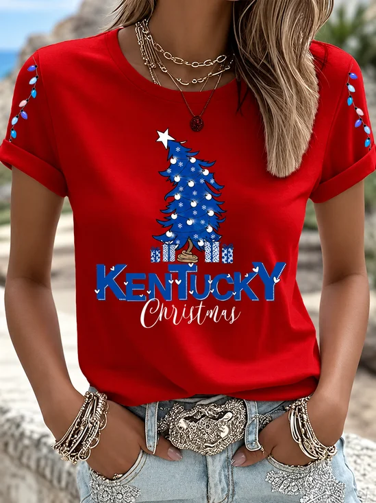 Vintage Text Letters Crew Neck Short Sleeve T-shirt