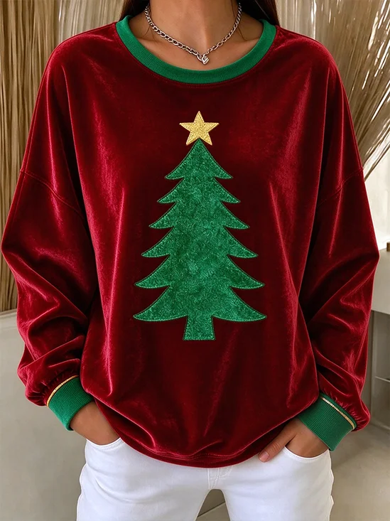 Vintage Christmas Crew Neck Long Sleeve Sweatshirt