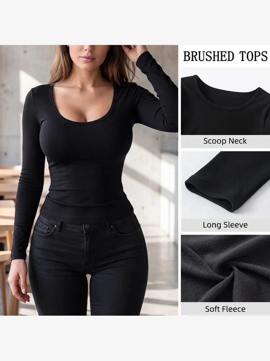 Tight Sexy U-Neck Knit Top