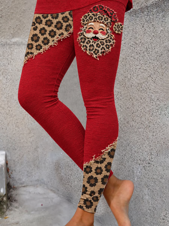 Women Leopard Casual All Season Printing Long Leggings