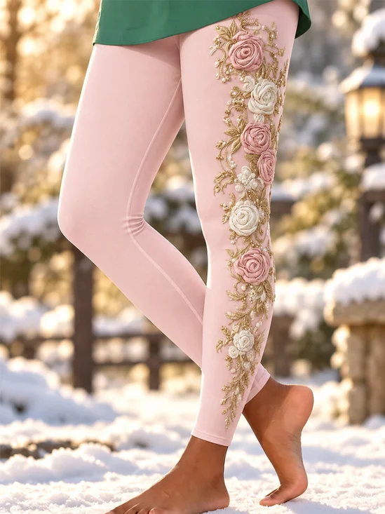 Women Floral Casual All Season Long Leggings