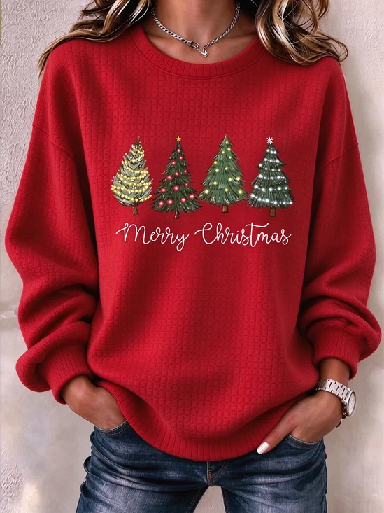 Vintage Christmas Crew Neck Long Sleeve Sweatshirt