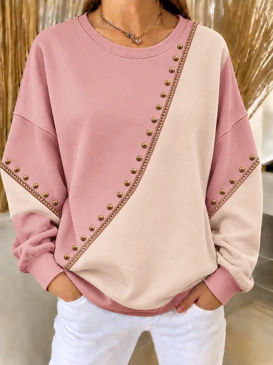 Vintage Abstract Graphic Crew Neck Long Sleeve Sweatshirt