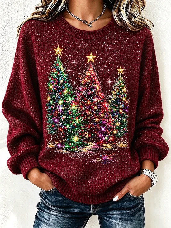 Vintage Christmas Crew Neck Long Sleeve Sweatshirt