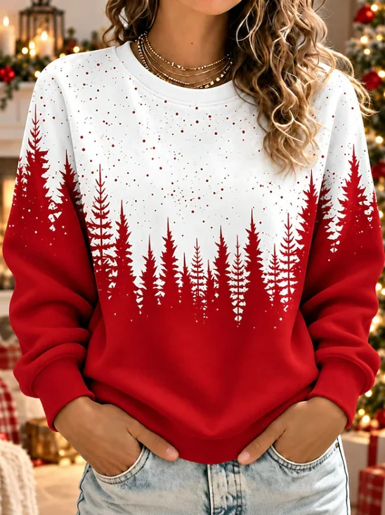Vintage Abstract Crew Neck Long Sleeve Sweatshirt